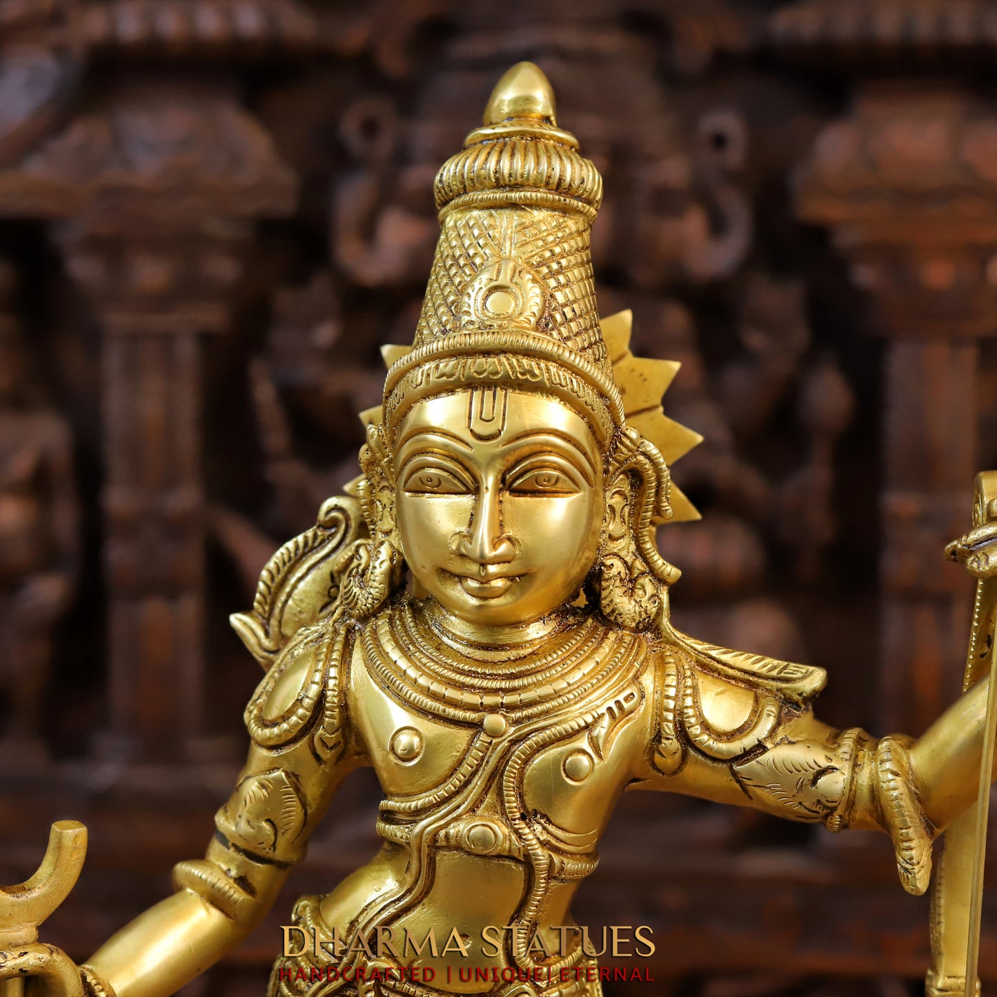 Brass Ram Darbar, God Ram, Laxman, Hanuman & Sita, Fine Gold Finish, 23"