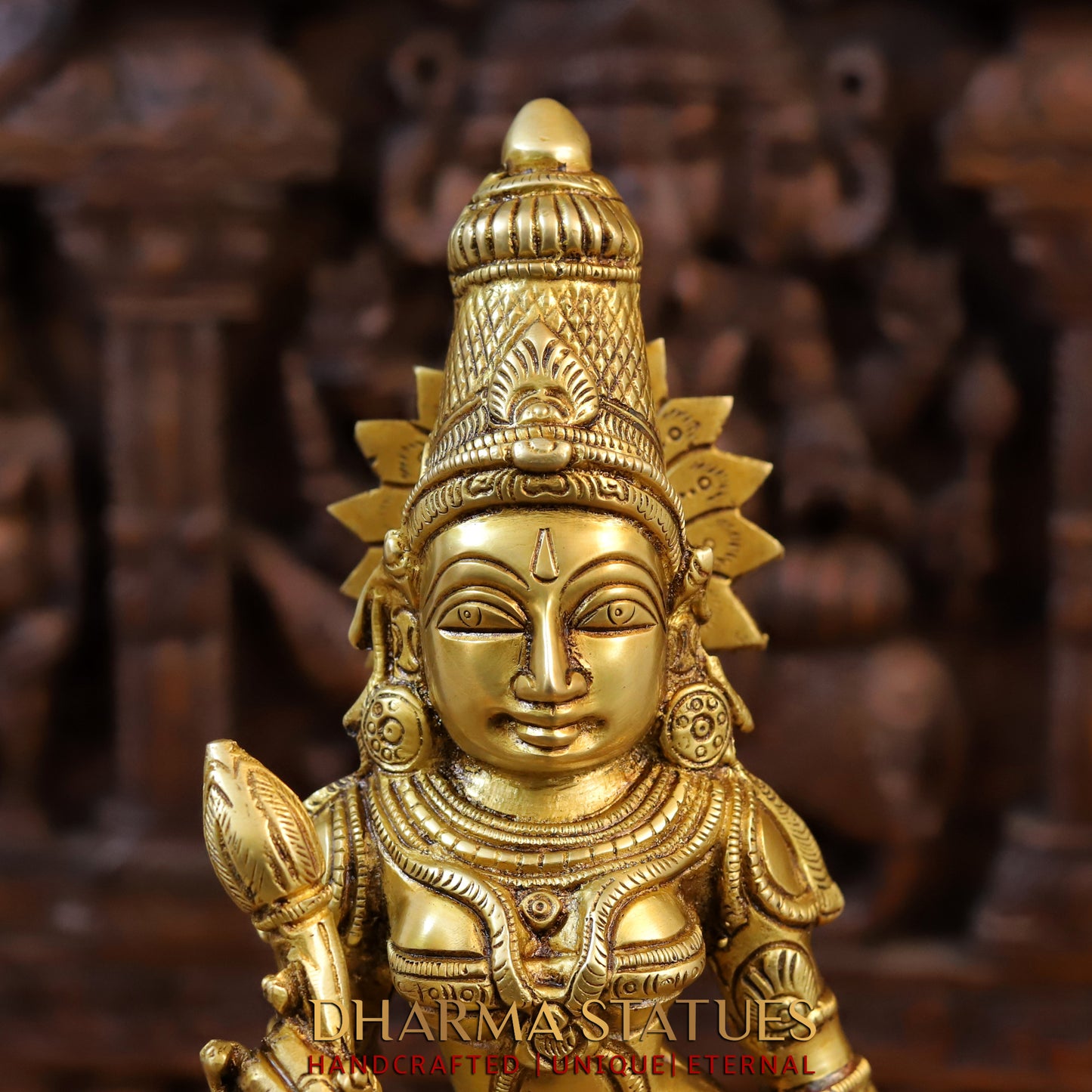 Brass Ram Darbar, God Ram, Laxman, Hanuman & Sita, Fine Gold Finish, 23"