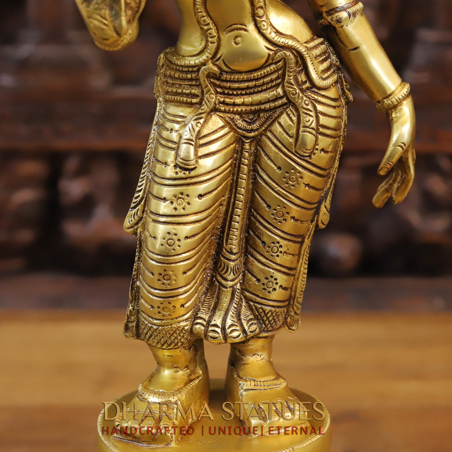 Brass Ram Darbar, God Ram, Laxman, Hanuman & Sita, Fine Gold Finish, 23"