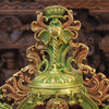 Brass Lord Ram Darbar with Sita and Devotees, Divine Family, Green Patina Finish with Red Accents 23"