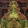 Brass Lord Ram Darbar with Sita and Devotees, Divine Family, Green Patina Finish with Red Accents 23"