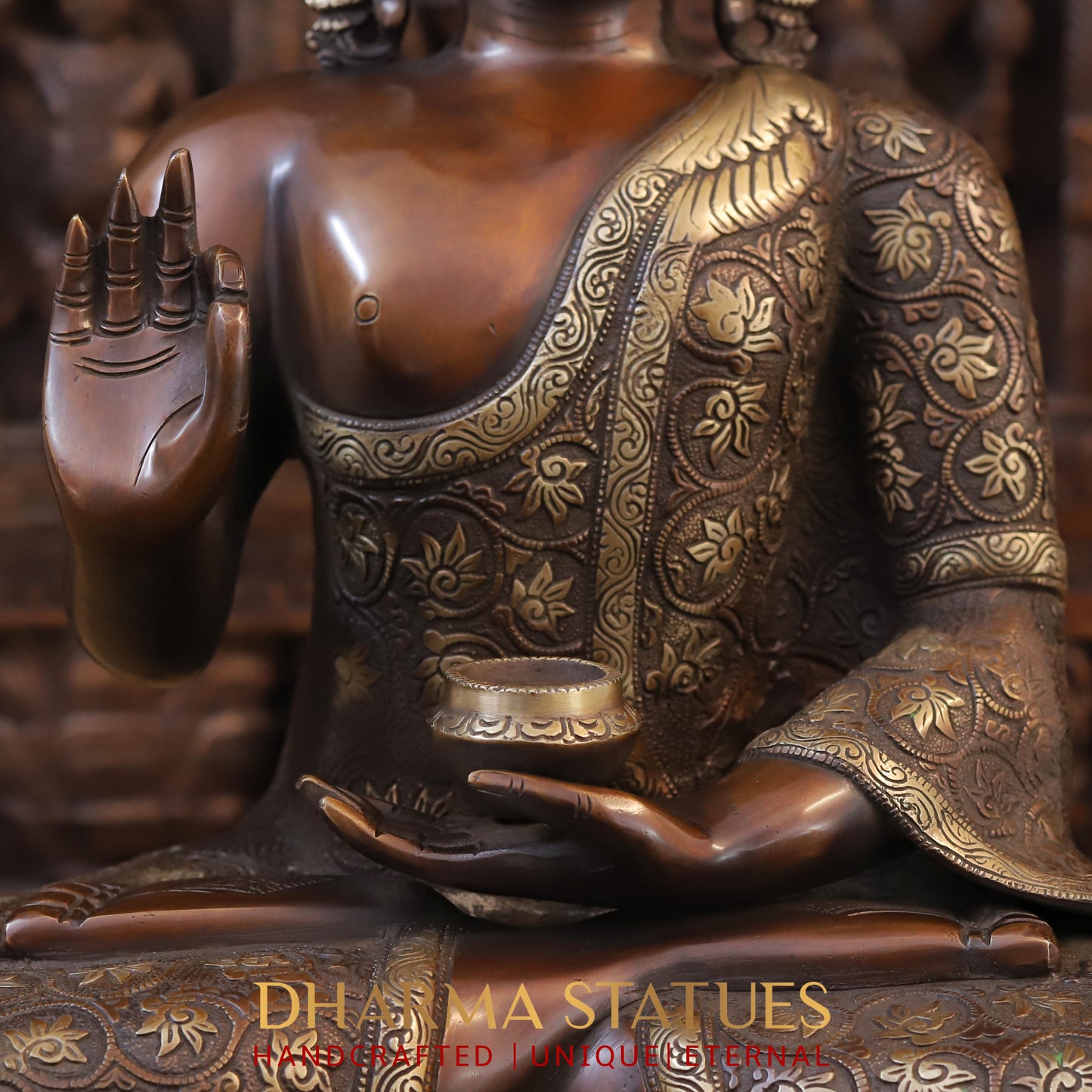 Brass Buddha Idol 21"
