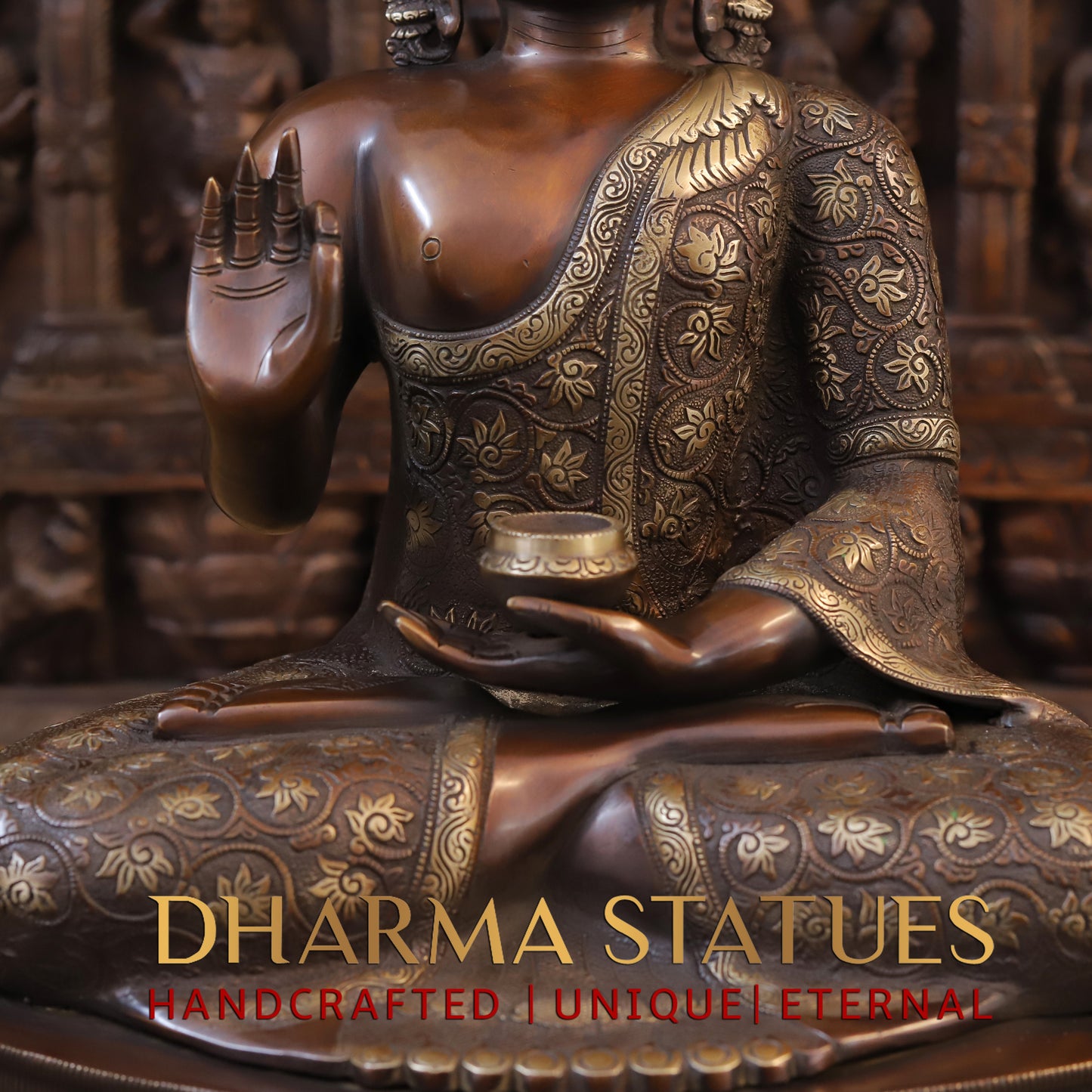 Brass Buddha Idol 21"