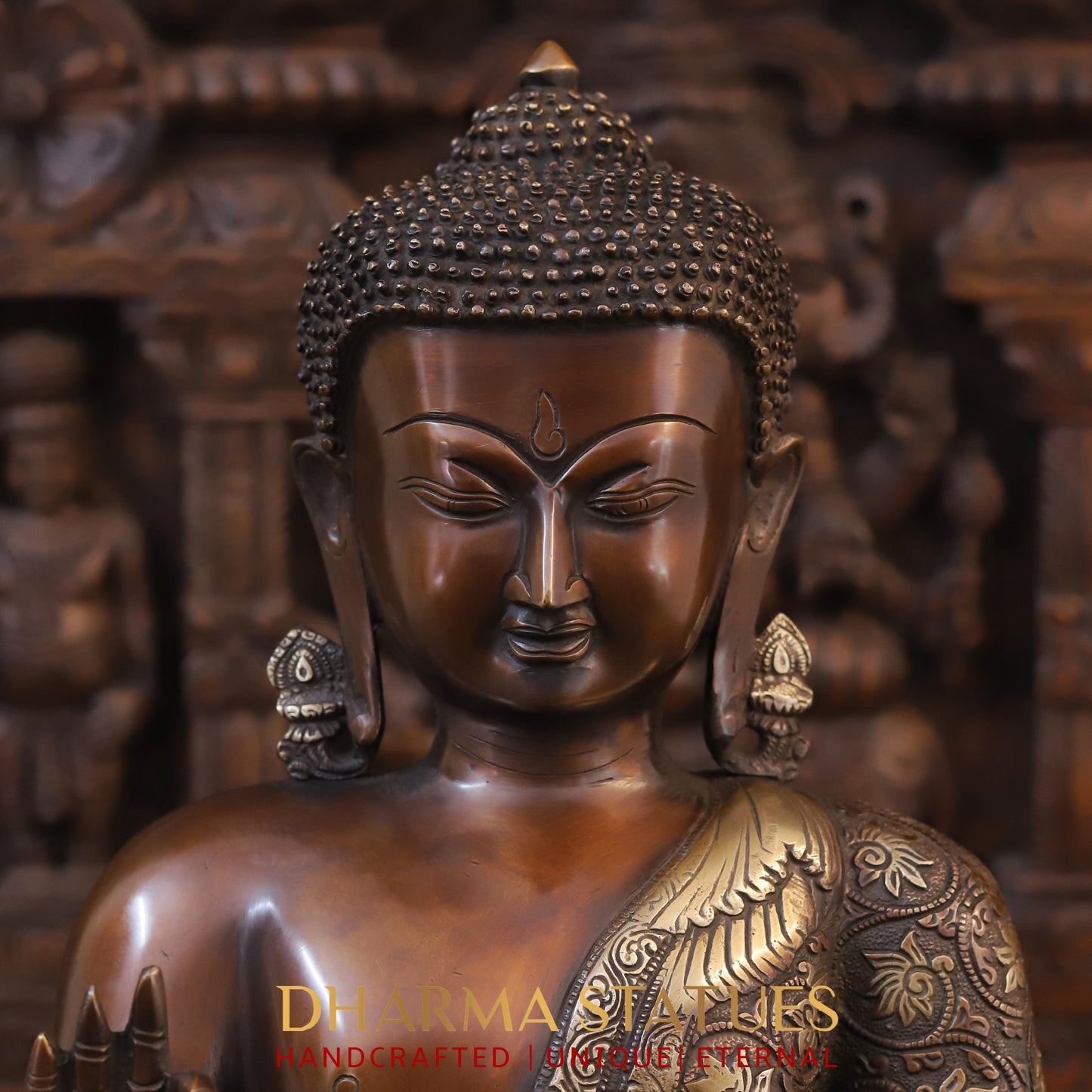 Brass Buddha Idol 21"