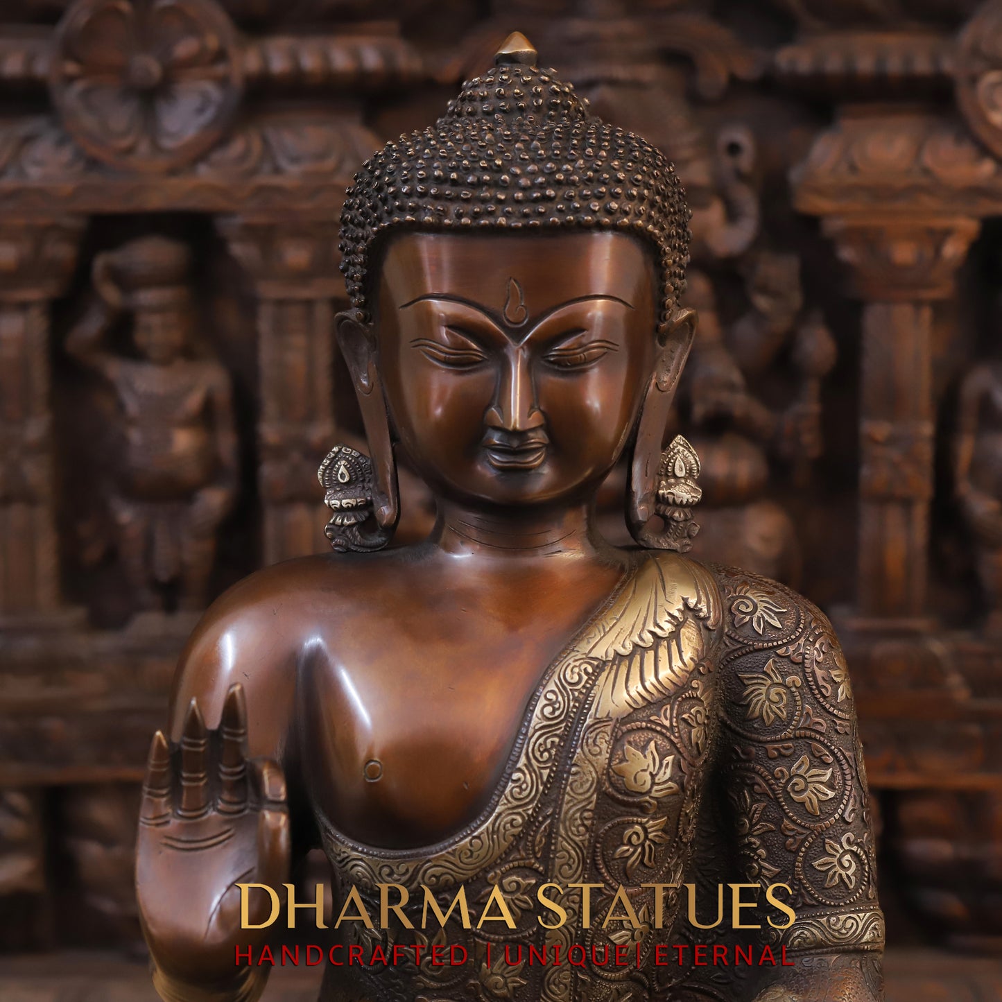 Brass Buddha Idol 21"