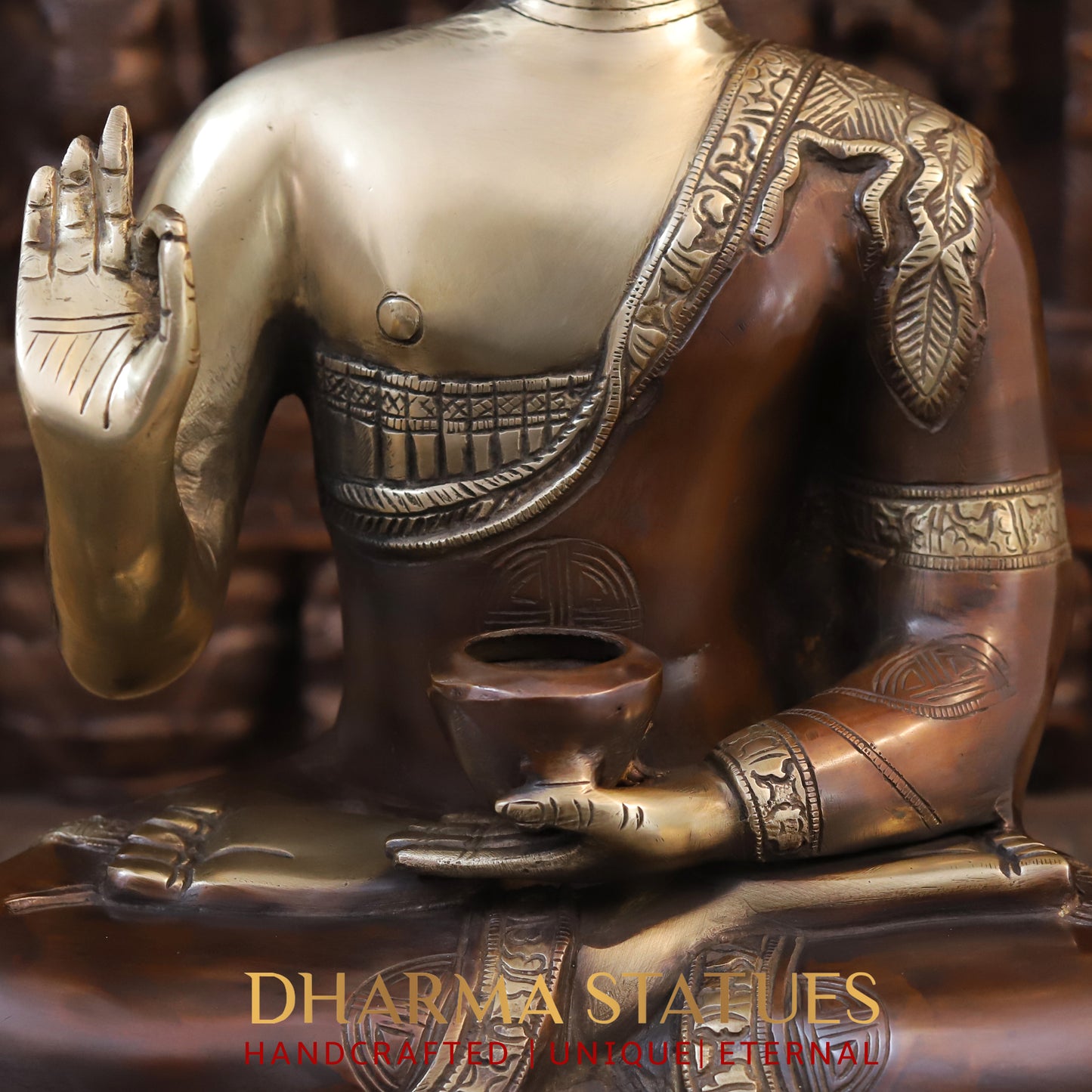 Brass Buddha Idol 21"
