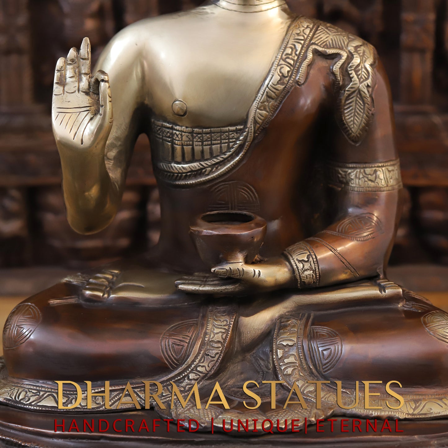Brass Buddha Idol 21"