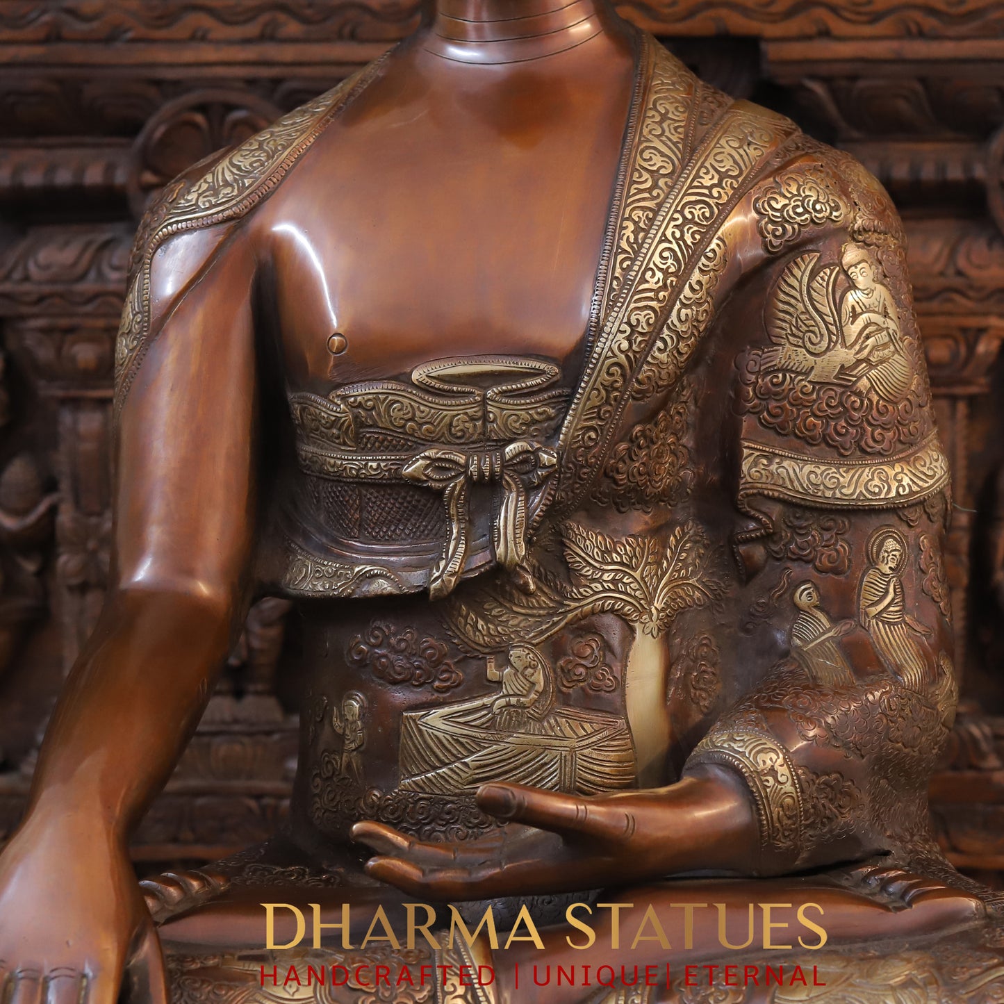 Brass Buddha Idol 33"