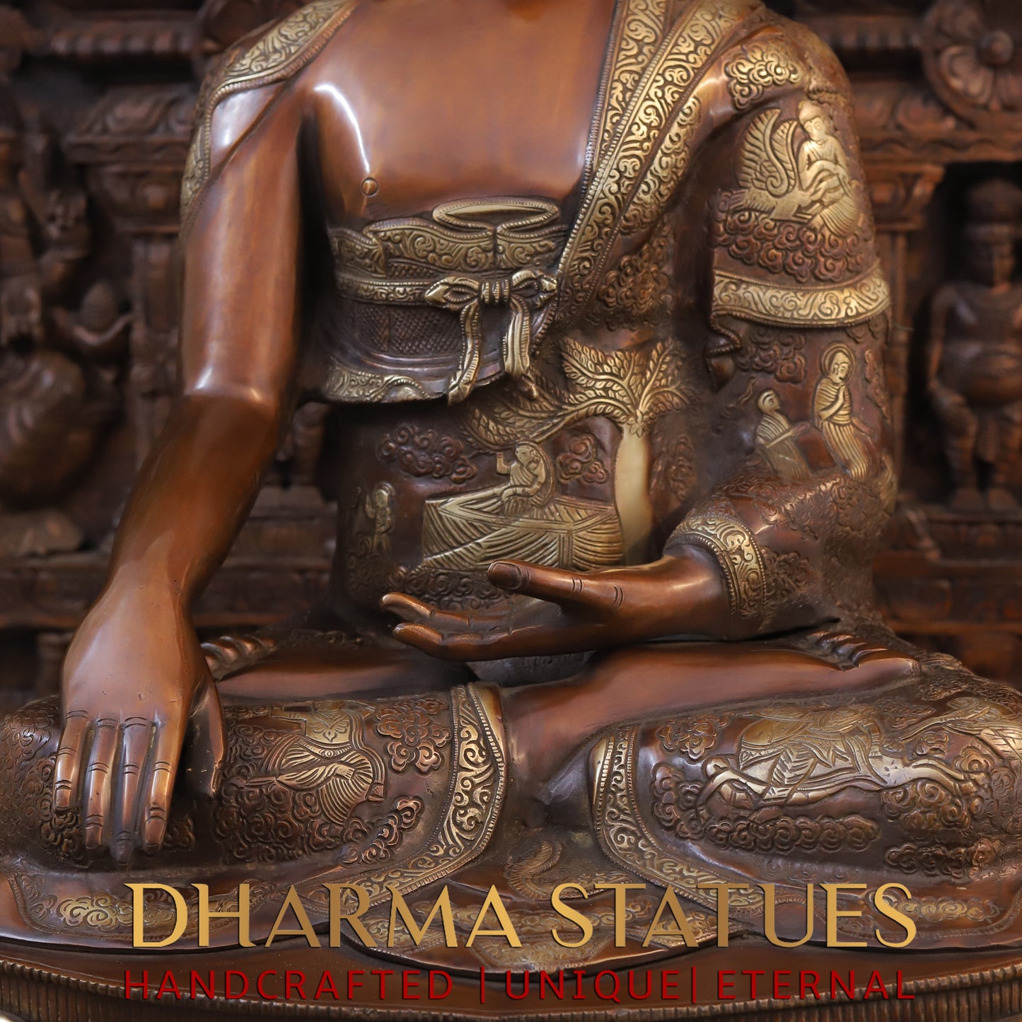 Brass Buddha Idol 33"