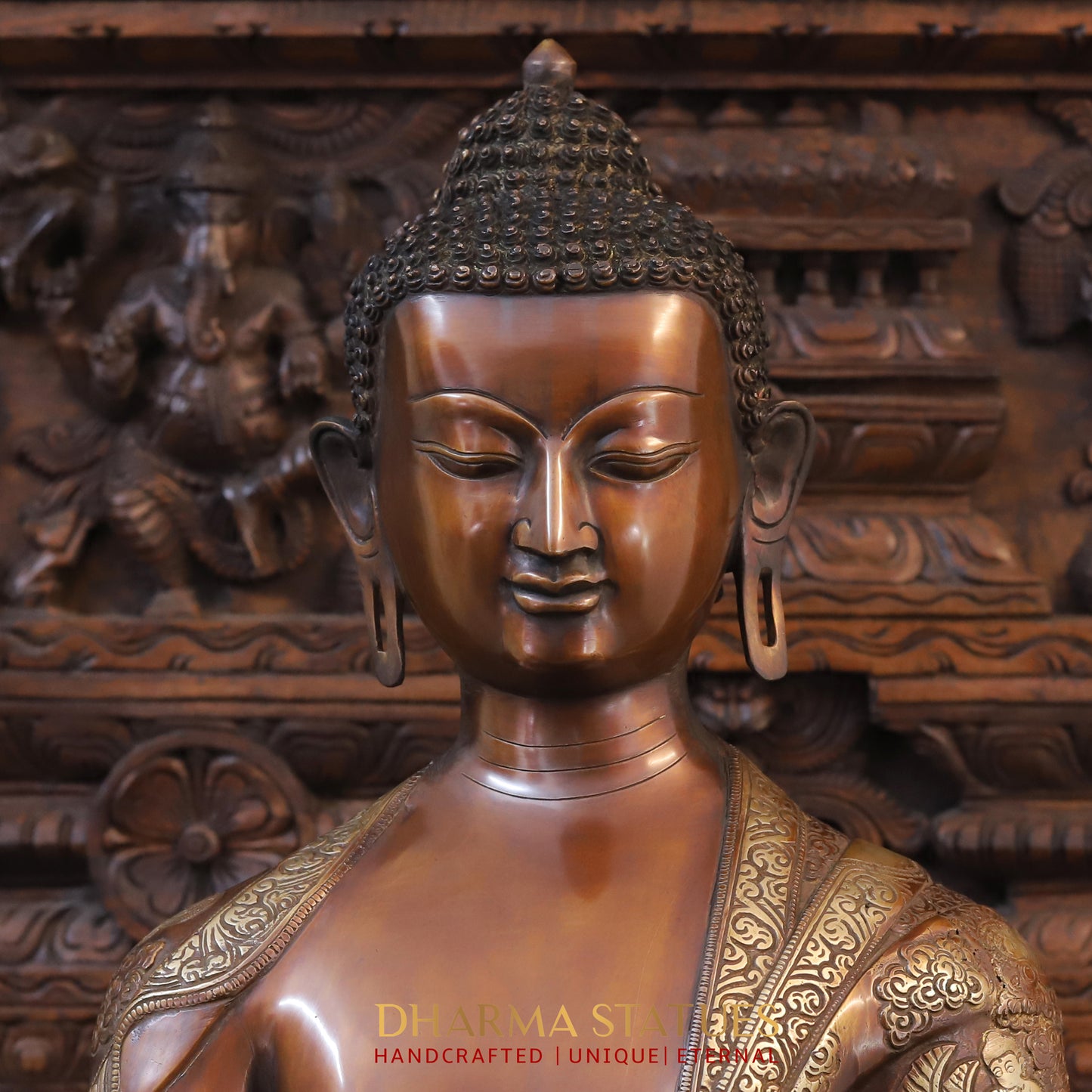Brass Buddha Idol 33"