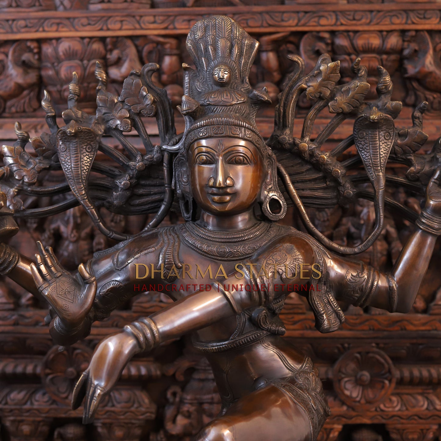Brass Dancing Nataraja –Shiva's Dance of Cosmic Balance, Bronze Finish, 41"