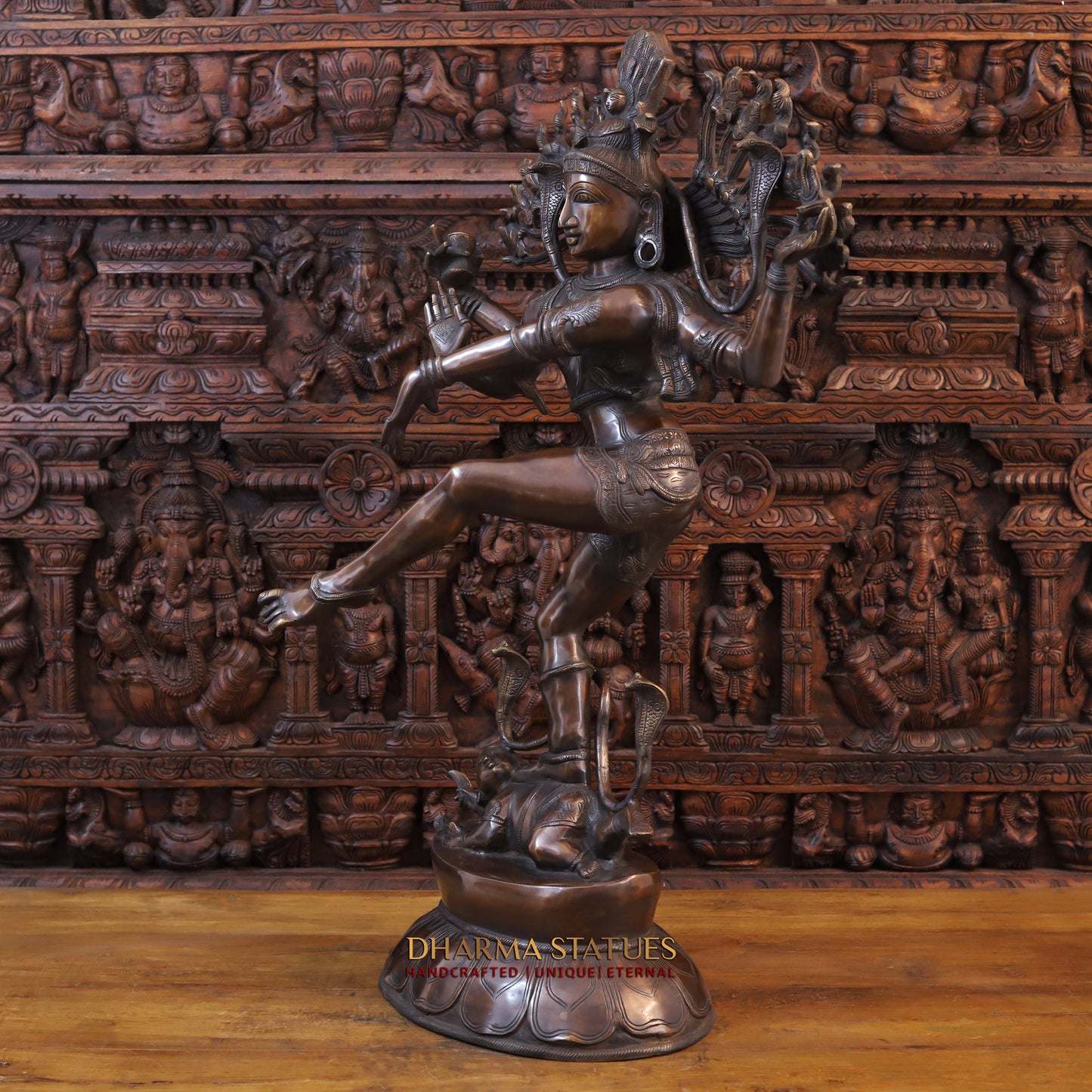 Brass Dancing Nataraja –Shiva's Dance of Cosmic Balance, Bronze Finish, 41"