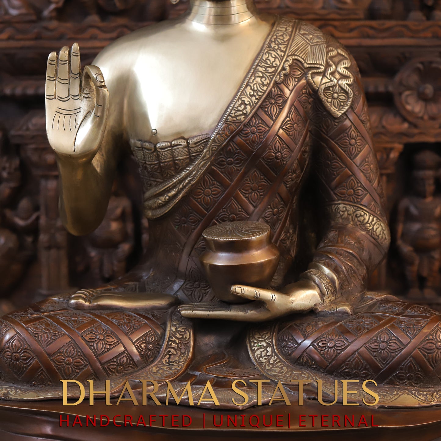 Brass Buddha Idol 33"