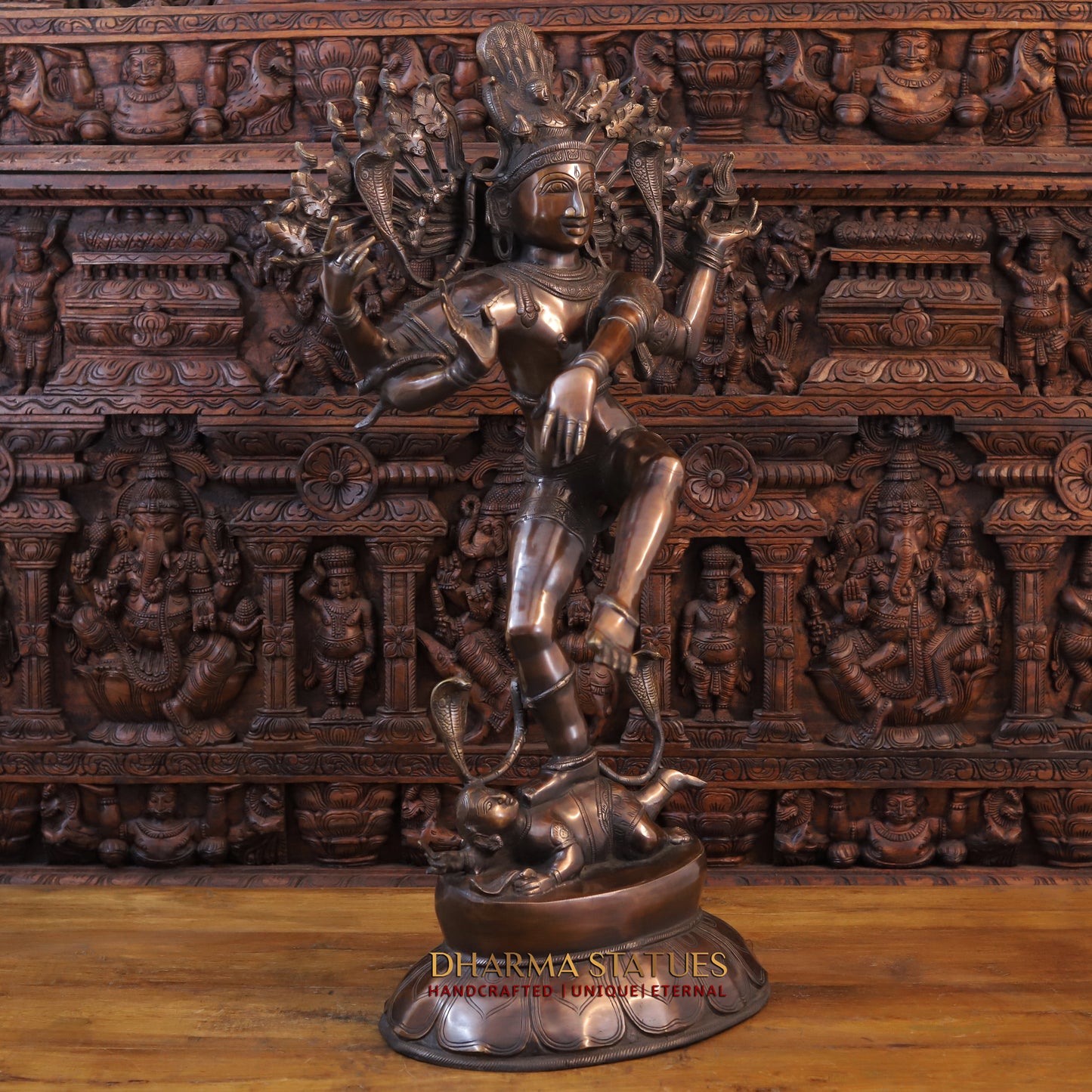 Brass Dancing Nataraja –Shiva's Dance of Cosmic Balance, Bronze Finish, 41"