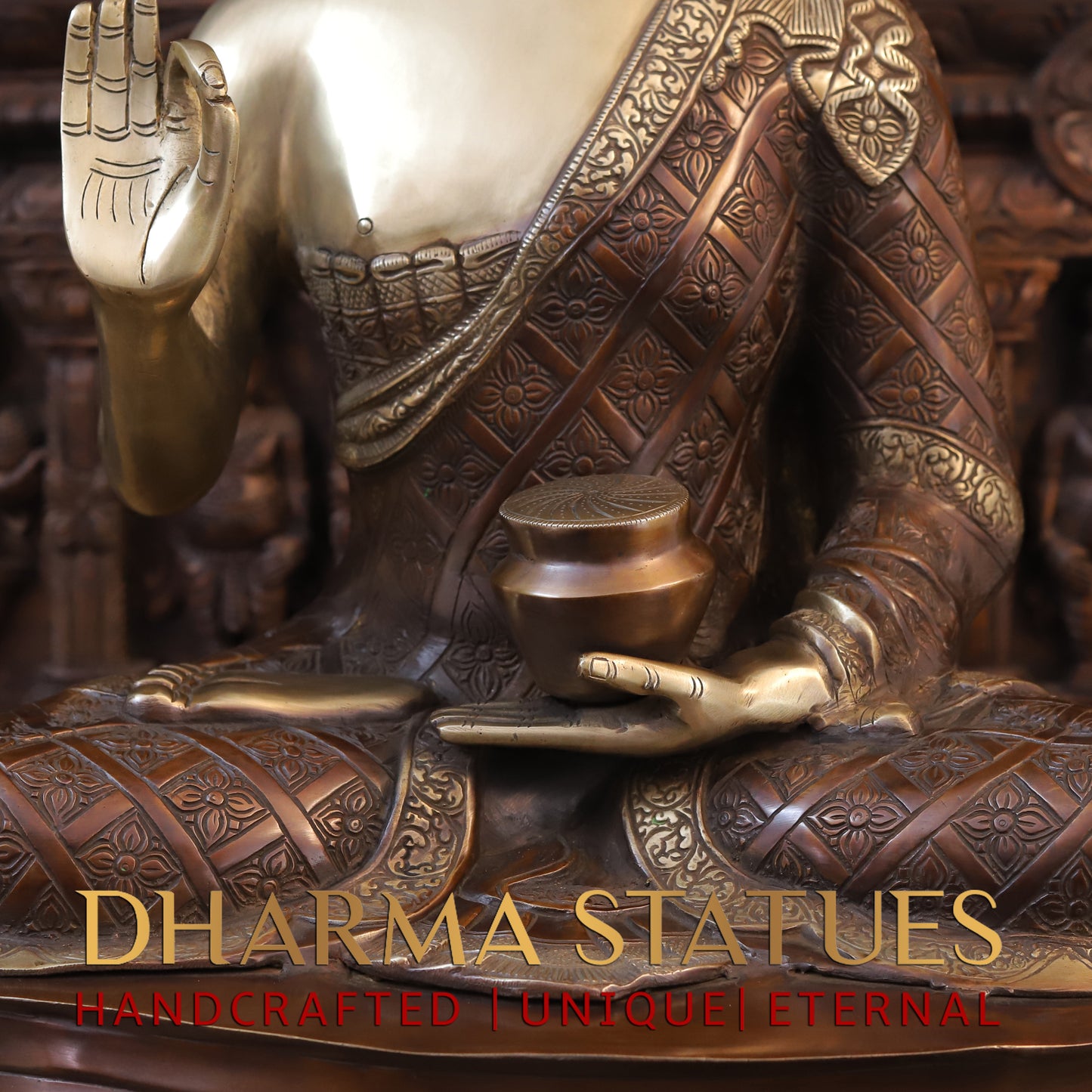 Brass Buddha Idol 33"