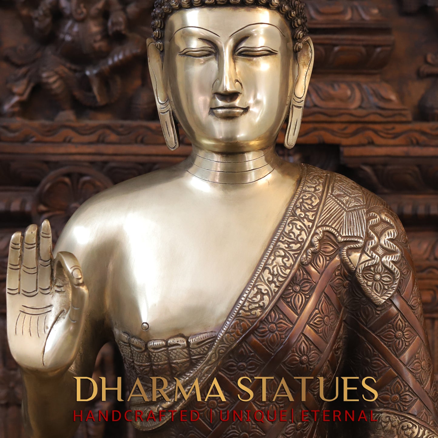 Brass Buddha Idol 33"