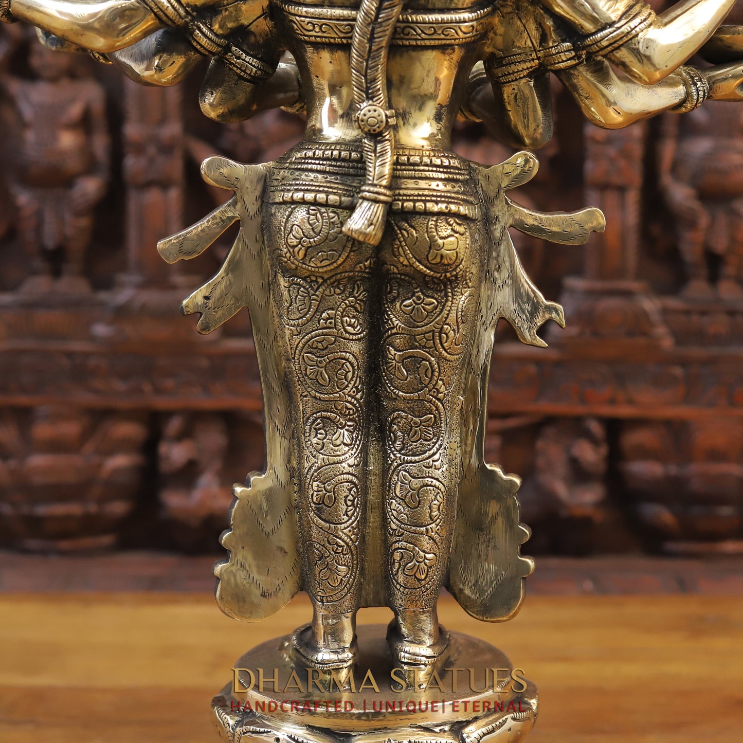 Brass Lakshmi Statue Holding Diya , Fine Gold Finish, 27"