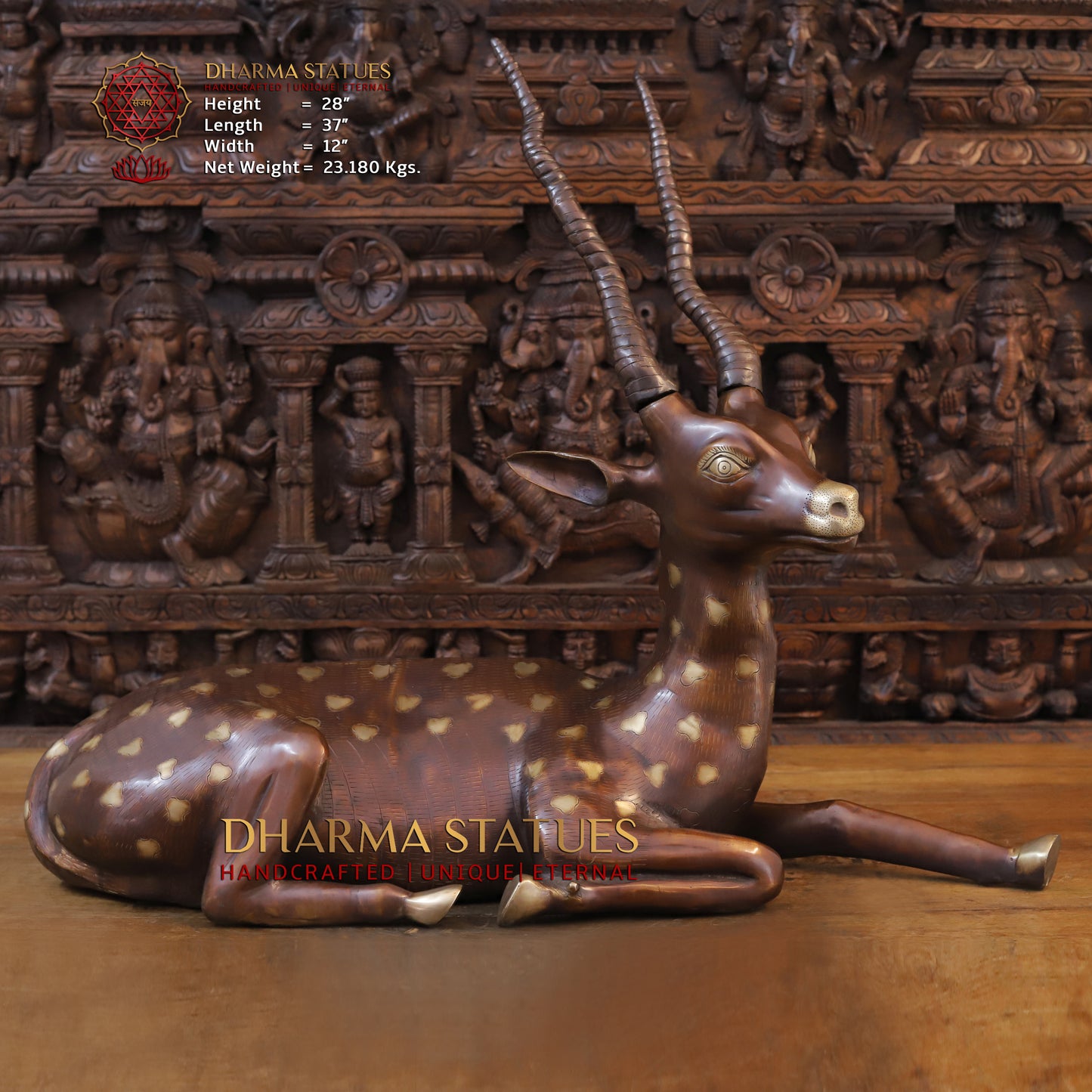 Brass Deer Idol, Copper Finish 28"