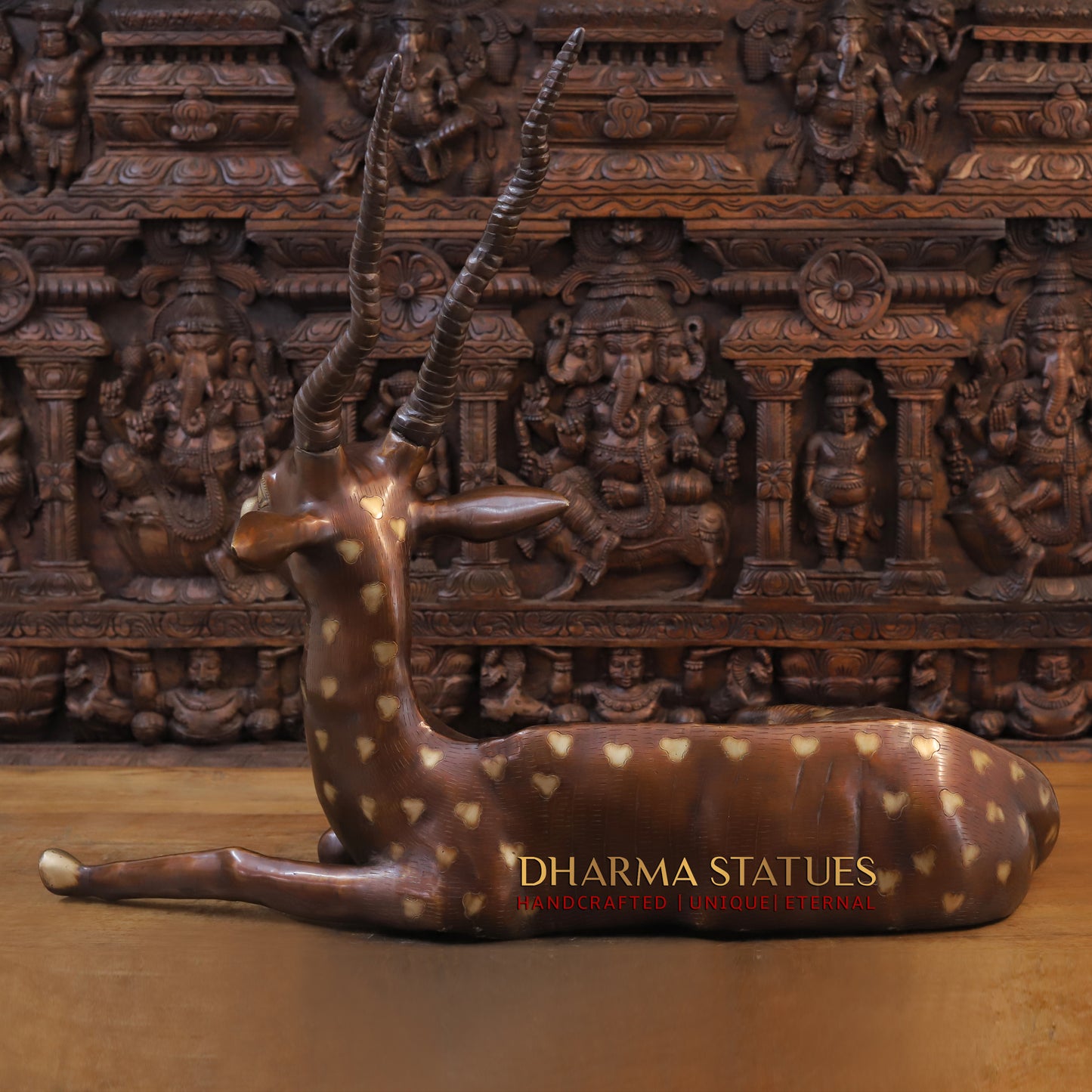 Brass Deer Idol, Copper Finish 28"