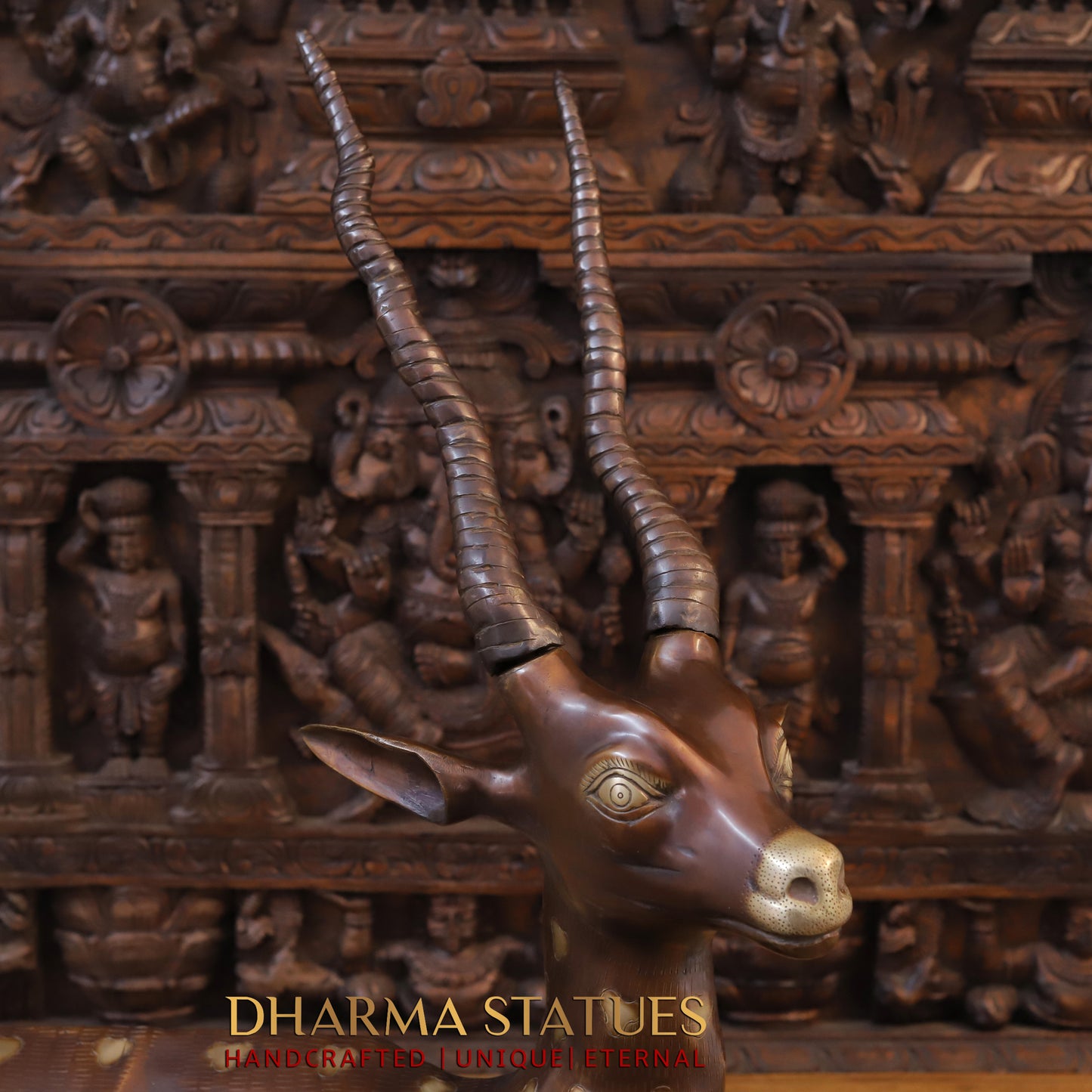 Brass Deer Idol, Copper Finish 28"