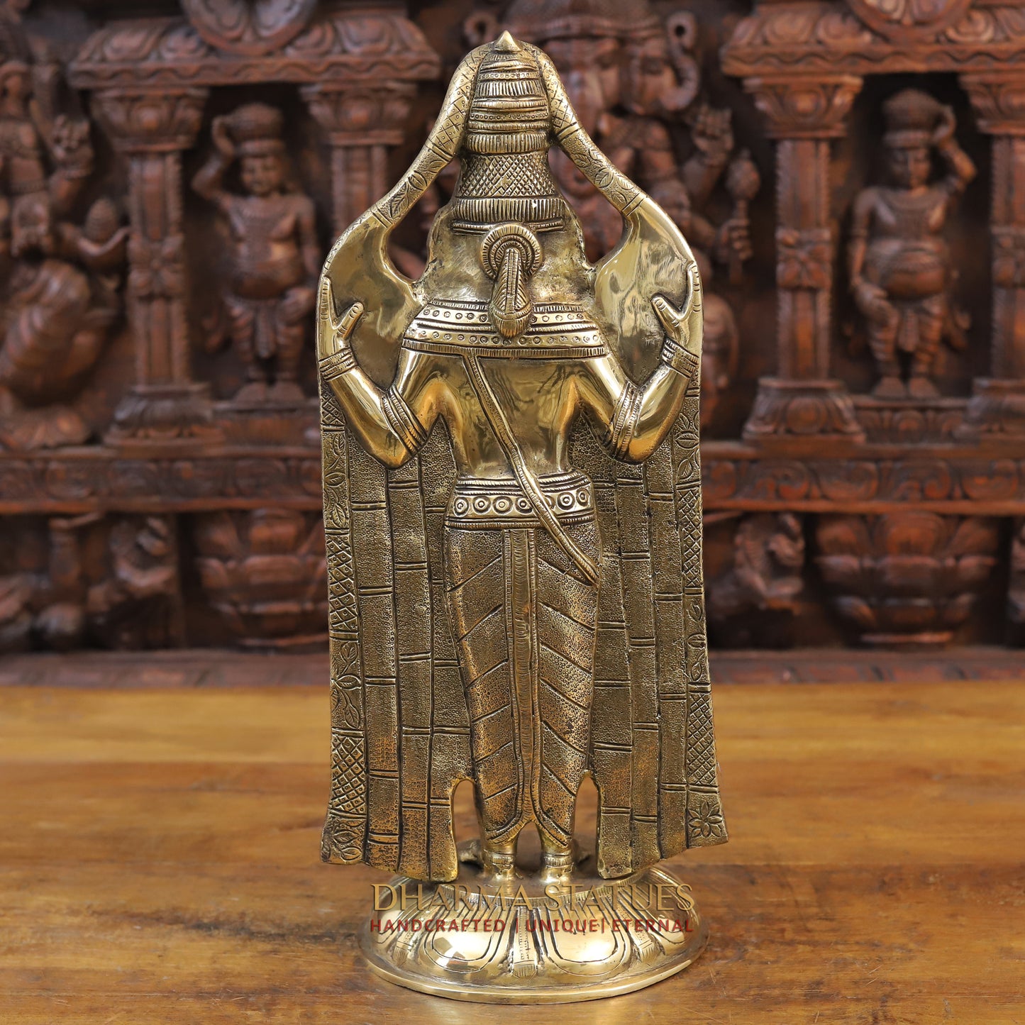 Brass Tirupati Balaji Statue, Golden Finish, 19"
