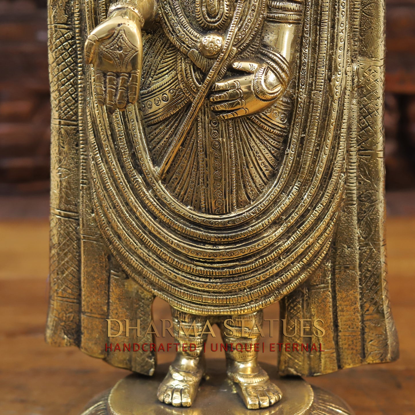 Brass Tirupati Balaji Statue, Golden Finish, 19"