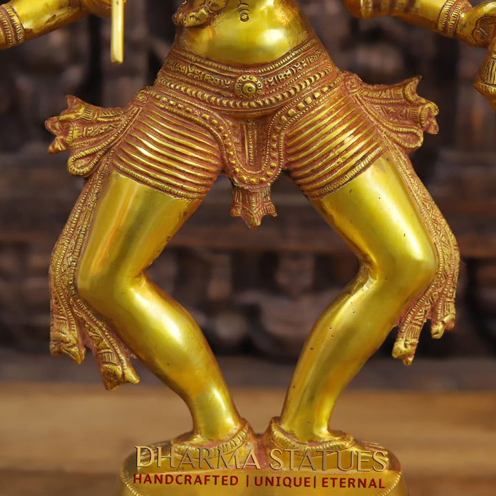 Brass Kaali standing, Fine Golden Finish, 23.5"