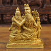 Brass Shiva Parivar, with Shivling, Fine Golden Finish, 10"