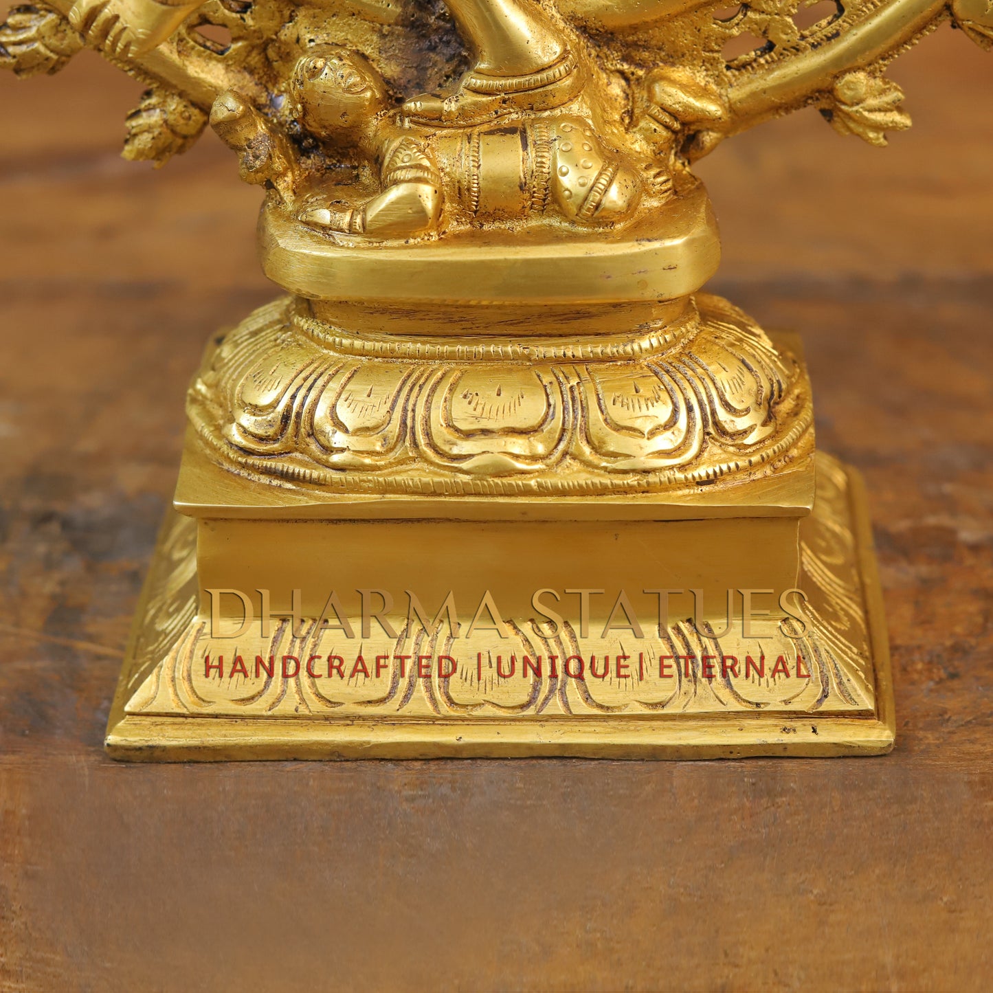 Brass Nataraja Statue, Dancing Shiva, Fine Gold Finish, 13.5"