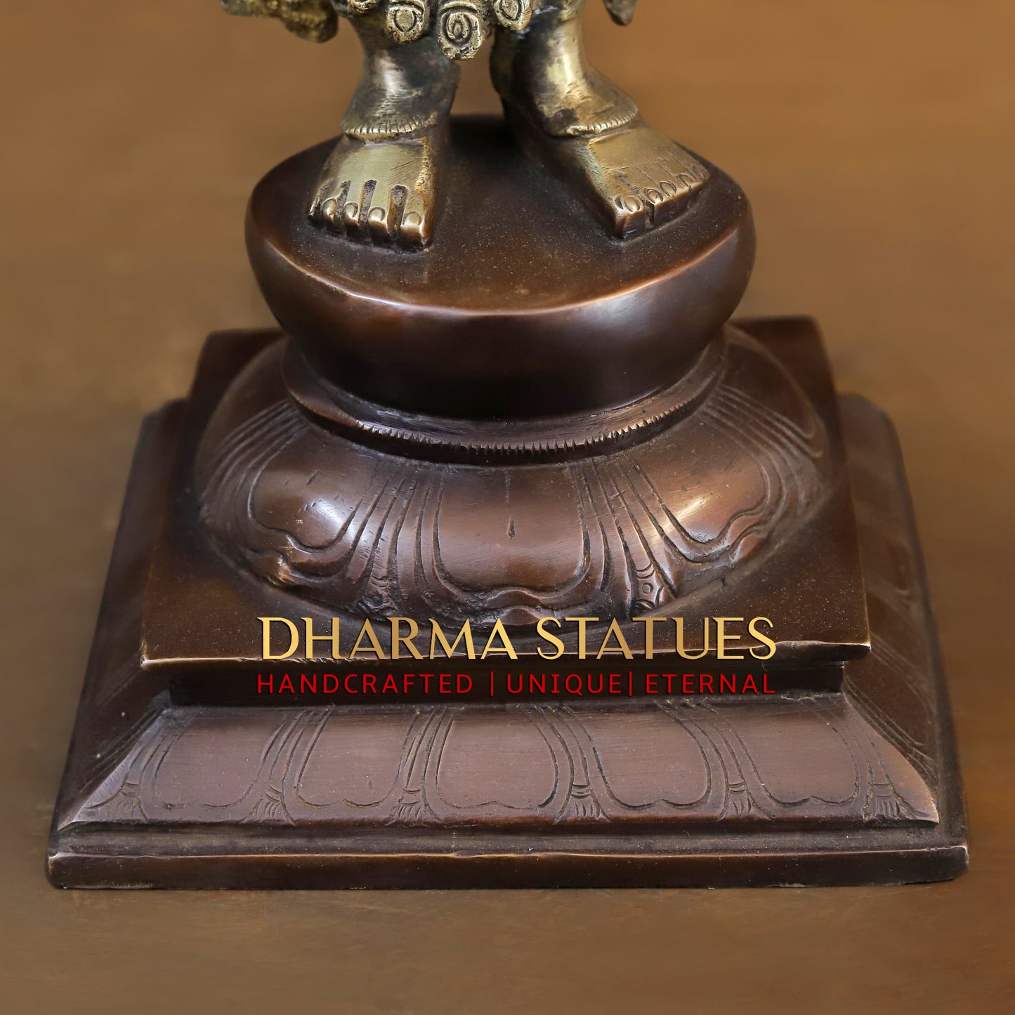 Brass Lakshmi standing on Pedestal, Copper & Gold Finish, 17"