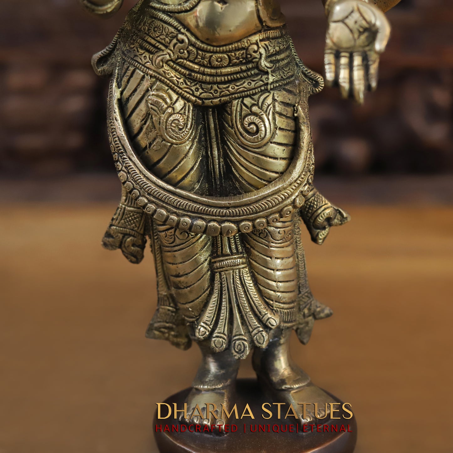 Brass Lakshmi standing on Pedestal, Copper & Gold Finish, 17"
