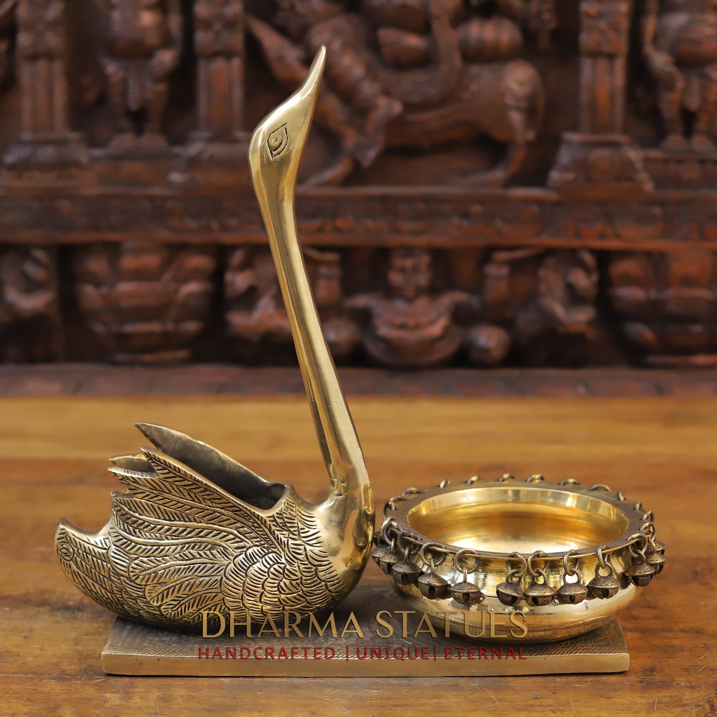 Brass Swarn Urli, Golden Finish, 13"
