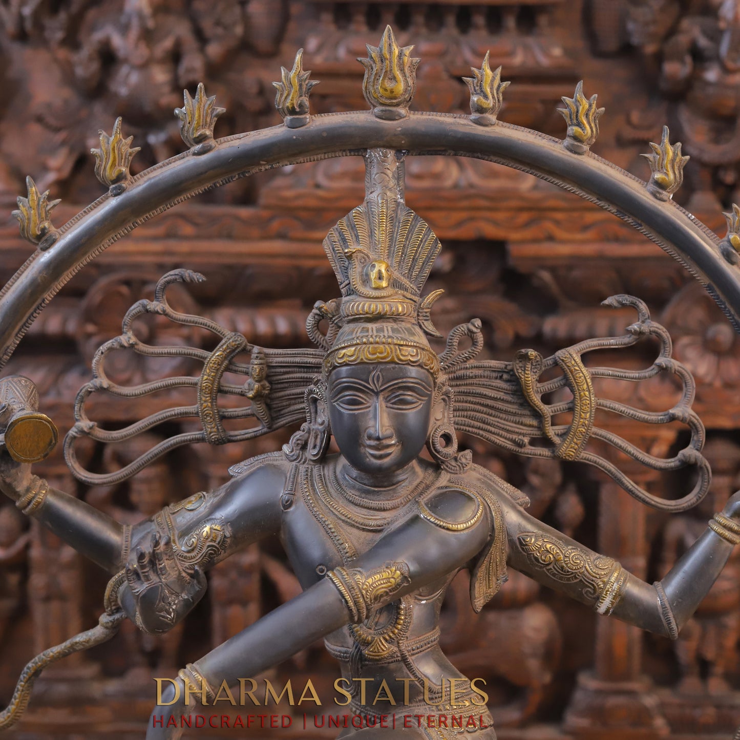 Brass Nataraja, Dancing Shiva, Copper Finish, 31"