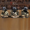 Brass Happy Monks, See, Hear, Speak No Evil, Black Golden Finish 5.5"