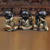 Brass Happy Monks, See, Hear, Speak No Evil, Black Golden Finish 5.5"