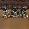 Brass Happy Monks, See, Hear, Speak No Evil, Black Golden Finish 5.5"