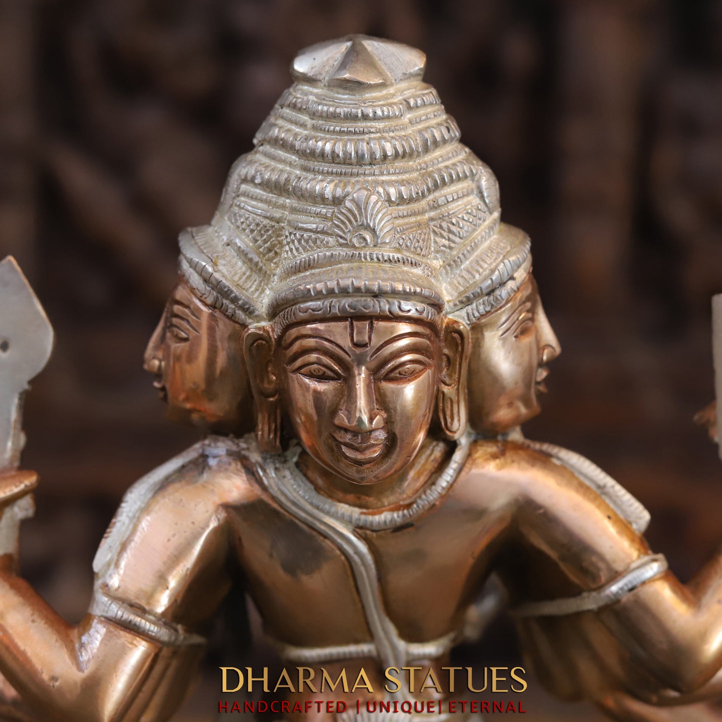 Brass Brahma standing, Copper & Silver Finish, 15.5"
