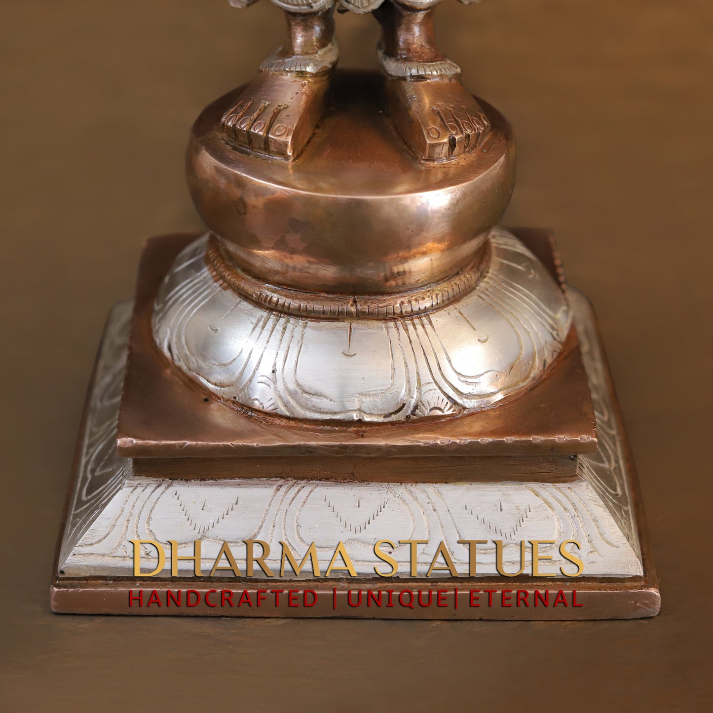 Brass Brahma standing, Copper & Silver Finish, 15.5"