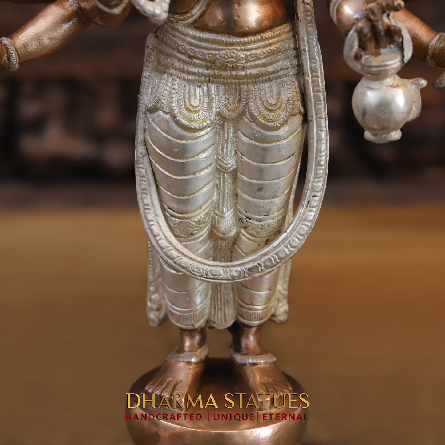 Brass Brahma standing, Copper & Silver Finish, 15.5"