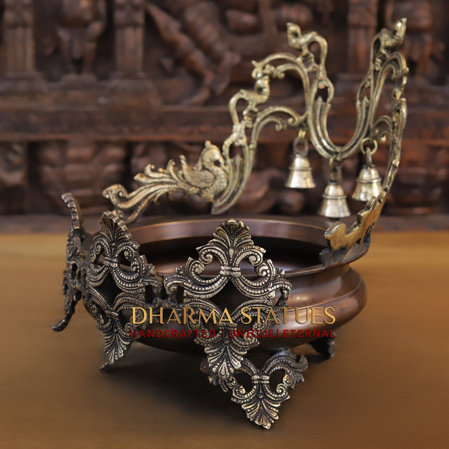 Brass Urli, Golden & Copper Finish, 12"