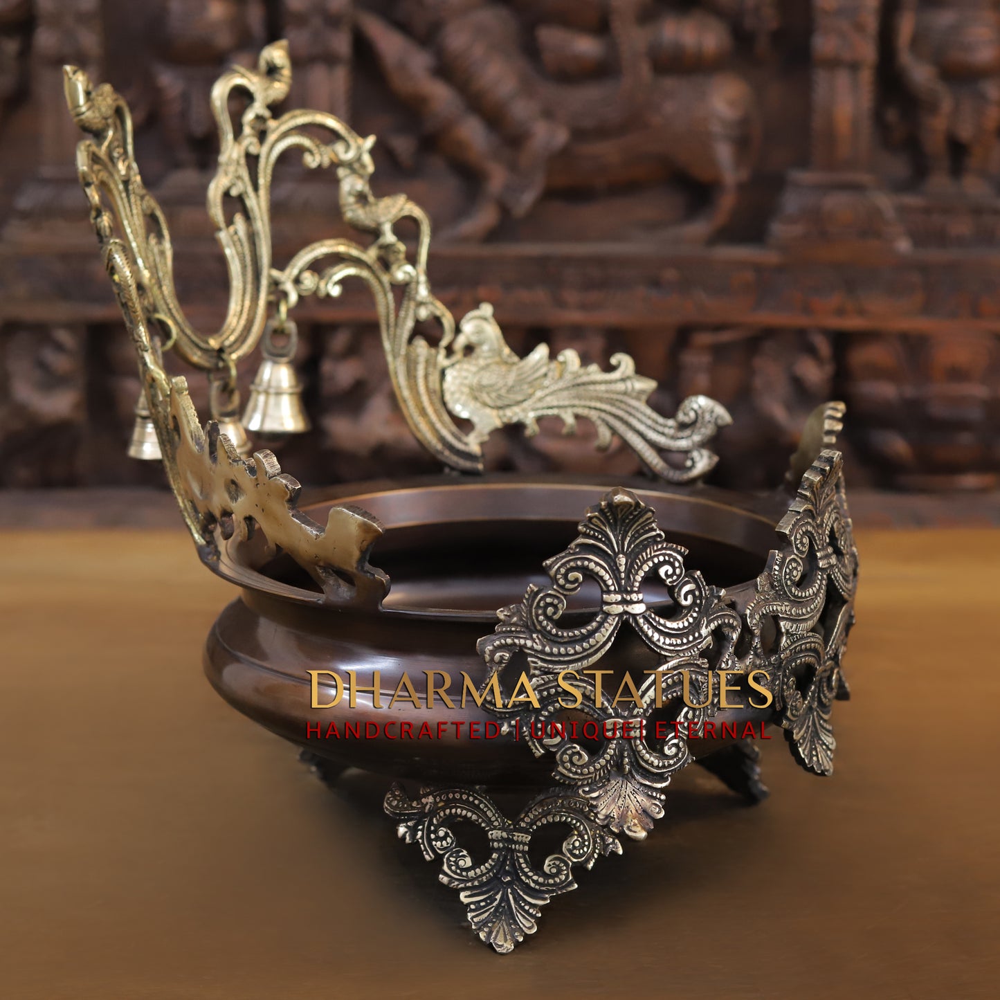 Brass Urli, Golden & Copper Finish, 12"