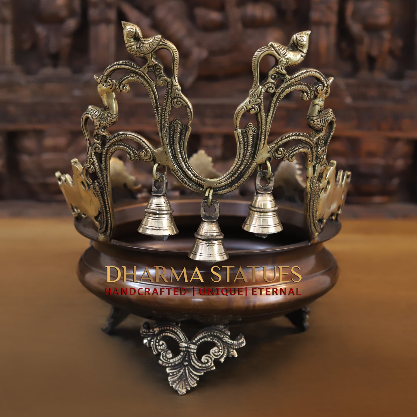 Brass Urli, Golden & Copper Finish, 12"