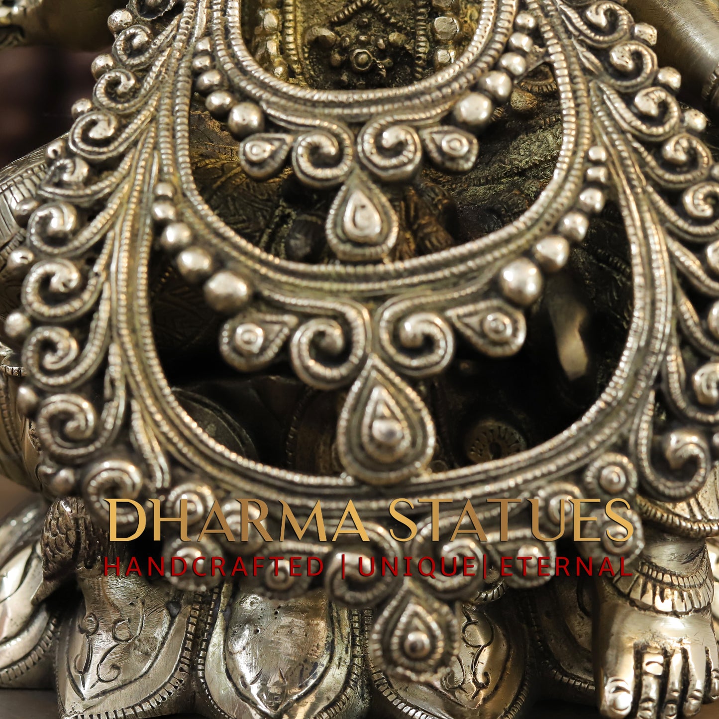 Brass Lakshmi seated on Lotus, Blessing Posture, Fine Golden Finish, 16"