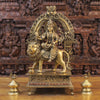 Brass Durga Statue, Bestower of Strength & Protection, Mounted on Pedestal,  27"