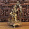 Brass Durga Statue, Bestower of Strength & Protection, Mounted on Pedestal,  27"