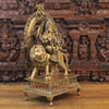 Brass Durga Statue, Bestower of Strength & Protection, Mounted on Pedestal,  27"