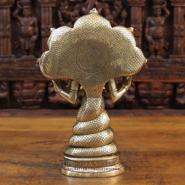 Brass Patanjali Statue, Fine Golden Finish 15.5"