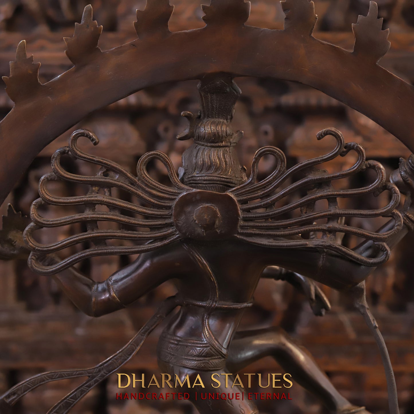 Brass Natraj Statue, Flames of Eternity, Fine Copper Finish 25.5"