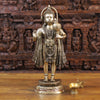 Brass Lord Hanuman Idol, Standing, Fine Golden Finish 26"