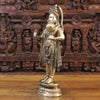 Brass Lord Hanuman Idol, Standing on a Base, Fine Golden Finish 26" side view